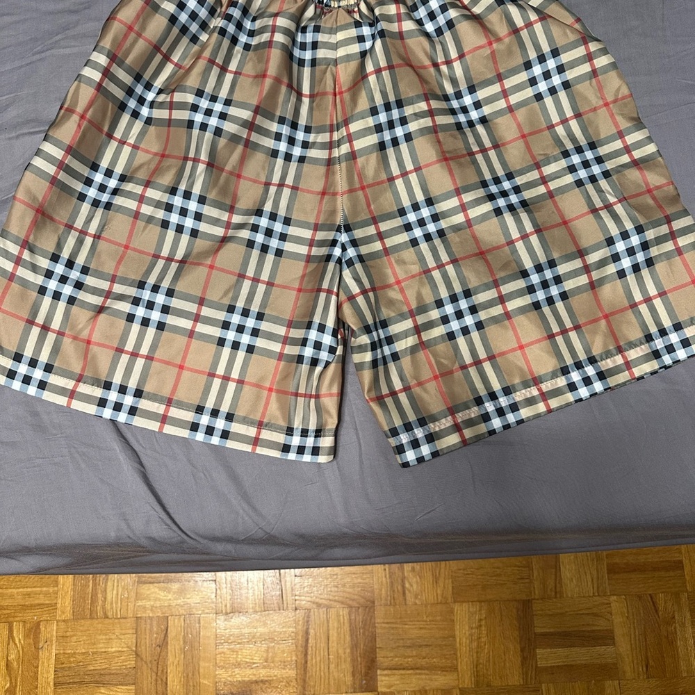 Burberry Beige and Black Patterned Shorts